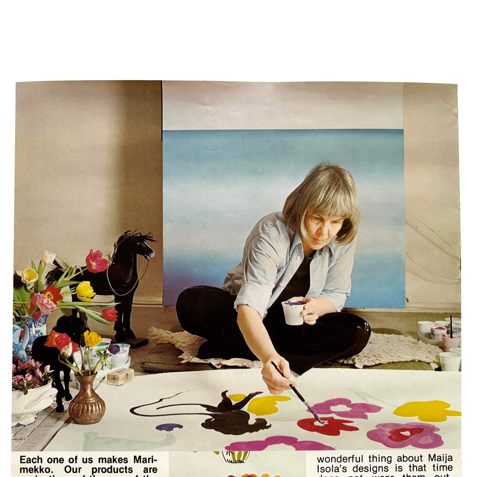 1970s 25th Anniversary Marimekko Poster With Maija Isola | Chairish