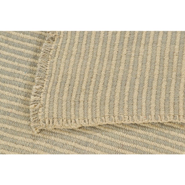 Textile Rug & Kilim’s Contemporary Kilim in Beige-Brown Textural Stripes For Sale - Image 7 of 7