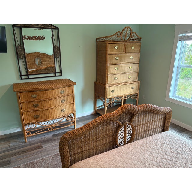 Vintage Ralph Lauren "Safari" Collection Wicker Bedroom Set, Bed and Two Dressers For Sale - Image 14 of 17