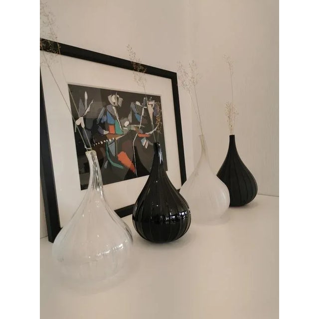 Glass Black Murano Glass Drops Vase by Stelon Renzo for Salviati For Sale - Image 7 of 11
