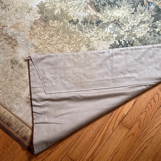 Army Green Beautiful Vintage Large Wool Tapestry Made for Ethan Allen For Sale - Image 8 of 10