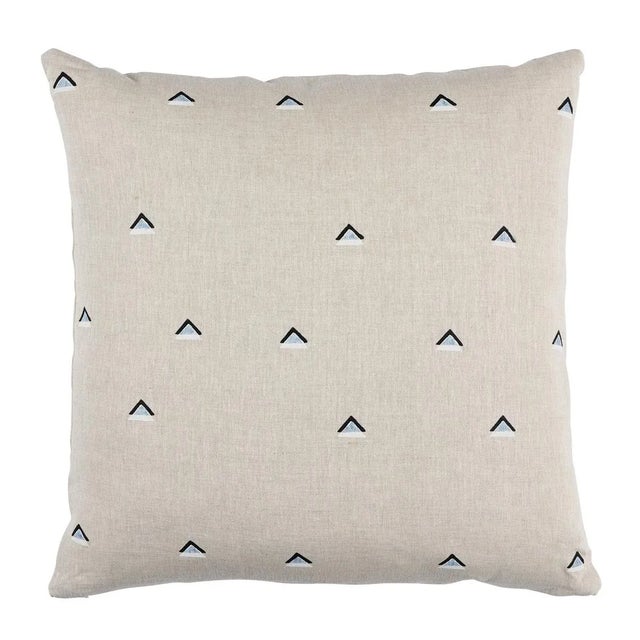 Mid-Century Modern Schumacher X Caroline Z Hurley Overlapping Triangles 22" Pillow in Black & White For Sale - Image 3 of 3