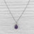 Modern 1.47ctw Amethyst Diamond Halo Pendant Necklace 18k White Gold 16.25" Cable Chain For Sale - Image 3 of 6