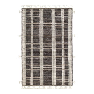 Marie Flanigan for Dash & Albert Tory Grey/Ivory Hand Knotted Wool Rug, 7' 6" x 9' 6" For Sale