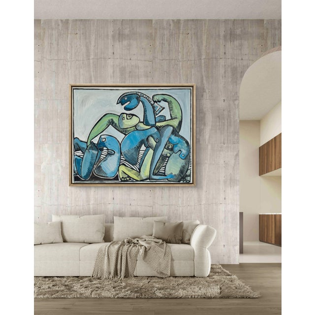 Gundi Falk, Cubist Embrace, Large Acrylic on Canvas, 2000s For Sale - Image 13 of 16