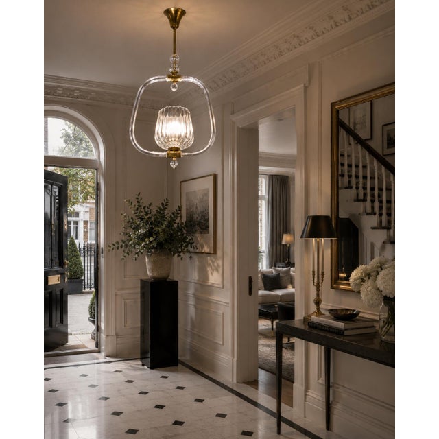 1950s Charming Murano Glass Art Deco Pendant Chandelier by Ercole Barovier For Sale - Image 6 of 14