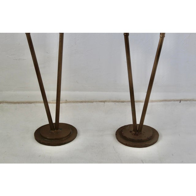 Metal Monumental Stylized Bronze-Finished Metal Gazelle Sculptures-a Pair For Sale - Image 7 of 17