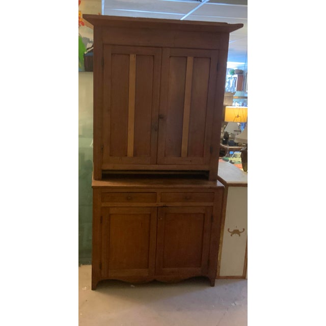 Mid 19th Century Antique Primitive Step Back Walnut Cupboard For Sale - Image 5 of 15