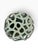 A dramatic contemporary vase in a soft celadon-sage glaze. The lower body is a solid tapered cylinder; the upper section...