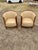 1940s French Art Deco Leather Solid Mahogany Barrel Back Club Chairs - A Pair For Sale - Image 6 of 12
