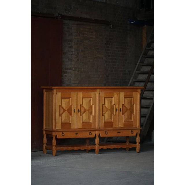 Vintage Danish Oak Sideboard by Henning Kjærnulf, 1950s For Sale - Image 4 of 18