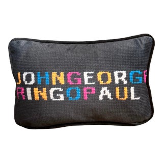 Velvet "John George Ringo Paul" Custom Made Pillow, Original For Sale