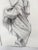 Figurative Academy Style Woman in Classical Dress Pencil Drawing. For Sale - Image 3 of 11