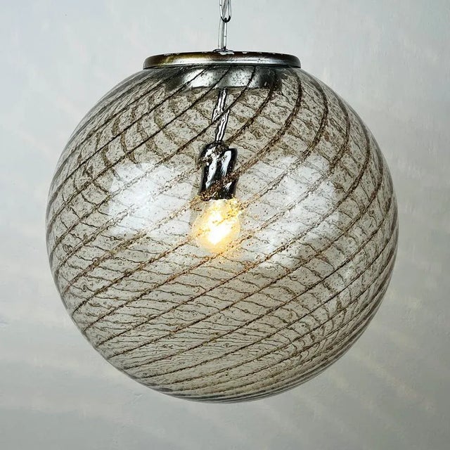 Vintage Swirled Murano Glass Pendant Lamp from La Murrina, Italy, 1970s For Sale - Image 6 of 13