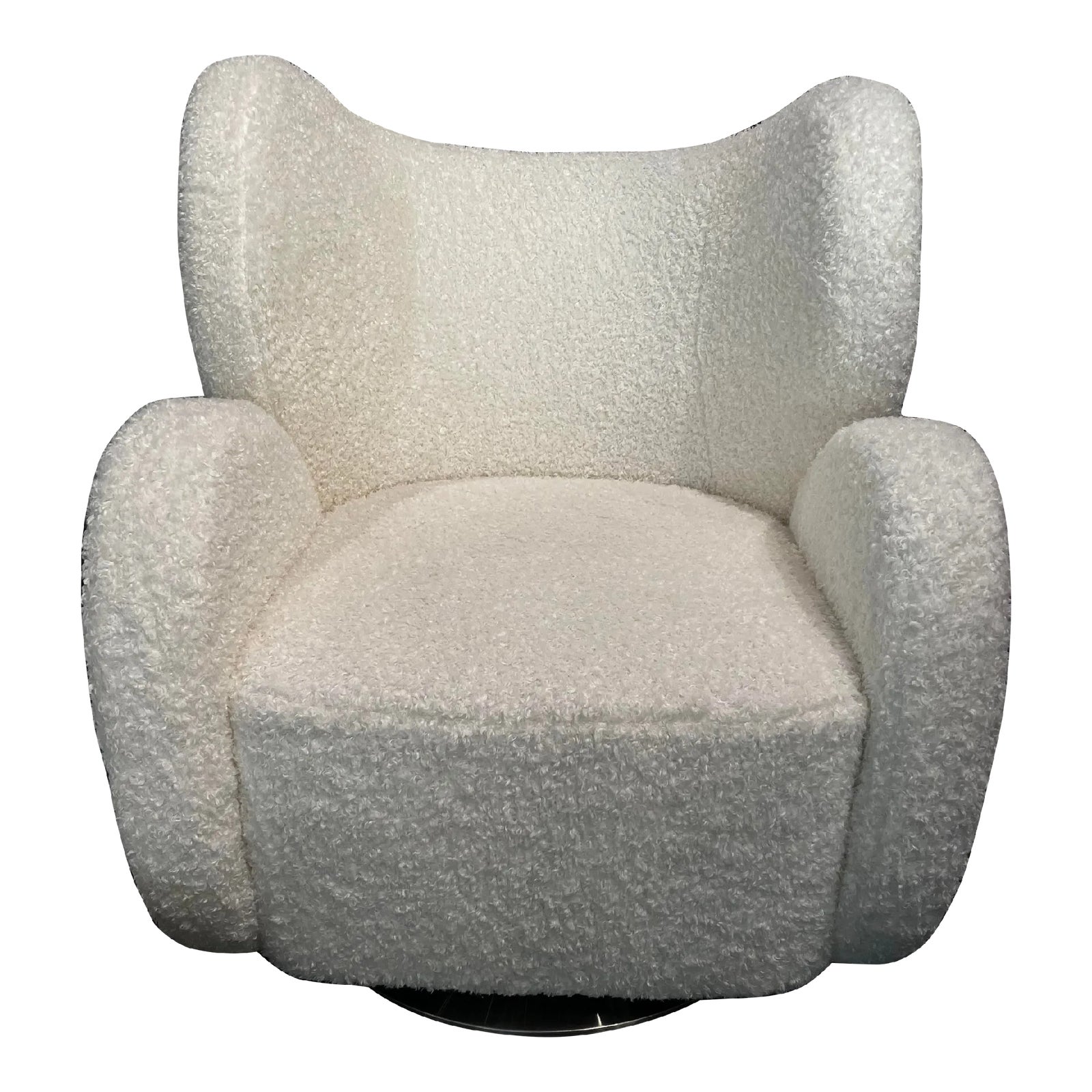 Galle White Boucle Angelic Double Arm Chair | Chairish