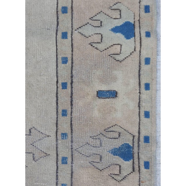 Textile Antique Oushak Neutrals, Teal and Flesh Tones For Sale - Image 7 of 11