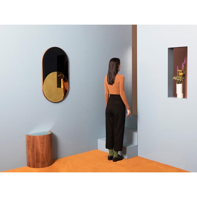 Art Deco Bower Studios Black and Gold Capsule Wall Mirror For Sale - Image 3 of 8