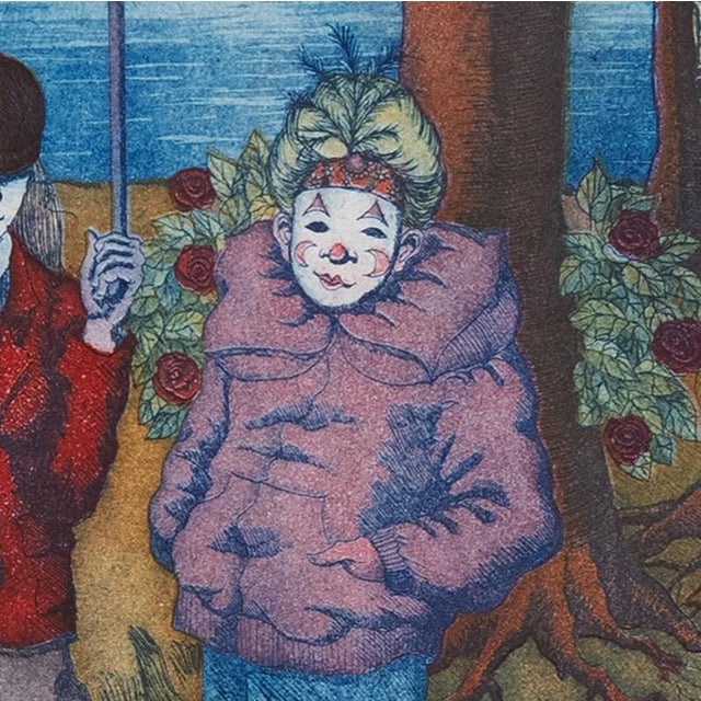 Green 'Surreal Landscape, Preparing for the Hunt' by Roberta Loach, 1980, Performers With a Horse and Fox For Sale - Image 8 of 14