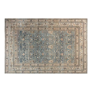 Fine Antique Persian Mashad Handmade Wool Rug For Sale