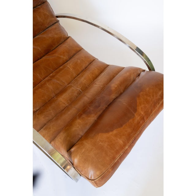 Renato Zevi Leather Rocking Chair from Selig, 1970 For Sale - Image 6 of 7