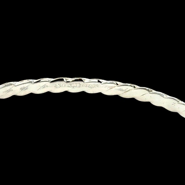 Late 20th Century Tiffany & Co Single Bangle Bracelet Sterling Silver Estate For Sale - Image 10 of 15