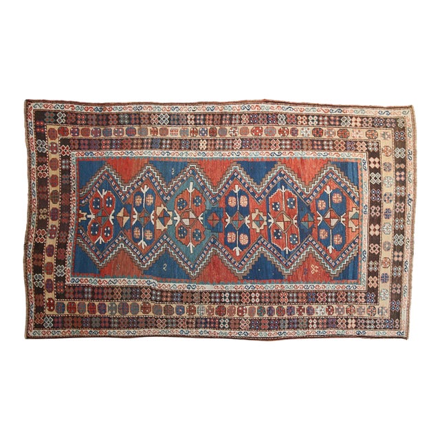 Antique Caucasian Carpet - 4'10" x 7'9" For Sale