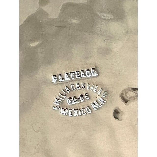 1980s Emilia Castillo Vintage Hand Hammered Silver Plate Wine Bottle Coaster For Sale - Image 9 of 10
