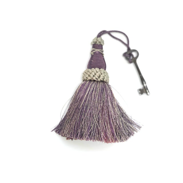 English Amethyst Key Tassel With Looped Ruche For Sale - Image 3 of 11
