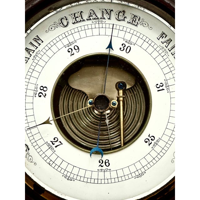 Nice Quality Antique European Hand Carved Walnut Wall Barometer - Circa Late 19th Century For Sale - Image 11 of 17