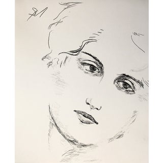 "Face" Contemporary Charcoal Drawing by Sarah Myers For Sale
