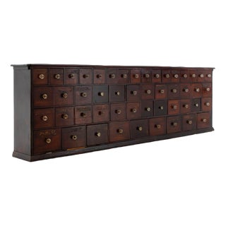 Large Bank of Apothecary Drawers For Sale