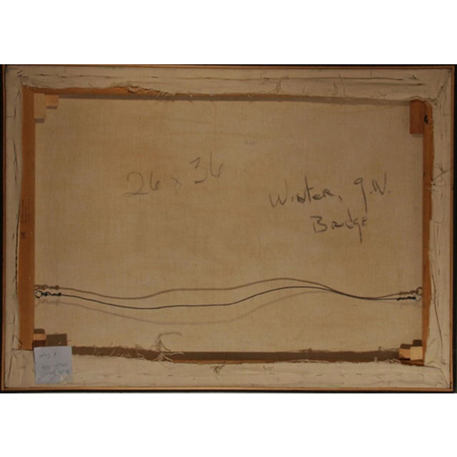 Allan Simpson, Winter, George Washington Bridge, Oil Painting For Sale - Image 4 of 4