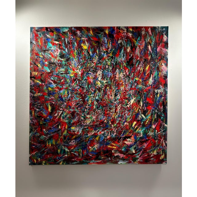 Jon Atac, Expressions, 1990, Large Oil on Canvas For Sale - Image 8 of 14