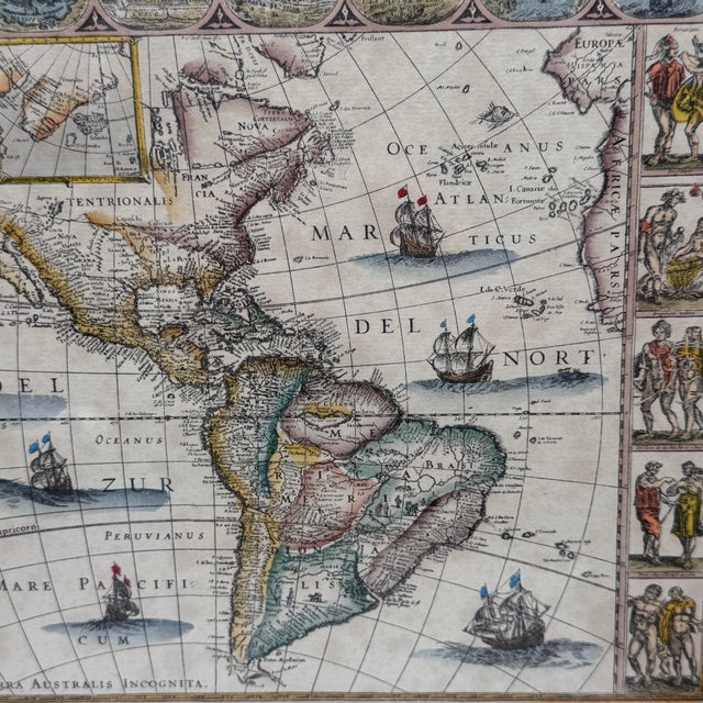 Pair of Italian Framed Antique Style Maps by Ethan Allen For Sale - Image 9 of 12