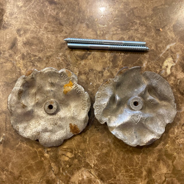 1920s Waverly Studios Cast Iron Hand Painted Curtain Tie Backs - Set of 2 For Sale - Image 4 of 6