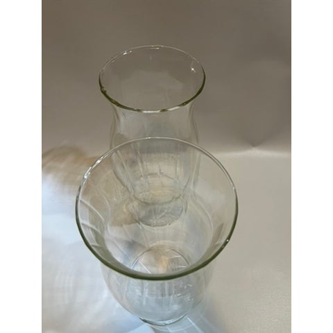 Glass Ribbed Glass Hurricane Shades a Pair For Sale - Image 7 of 7