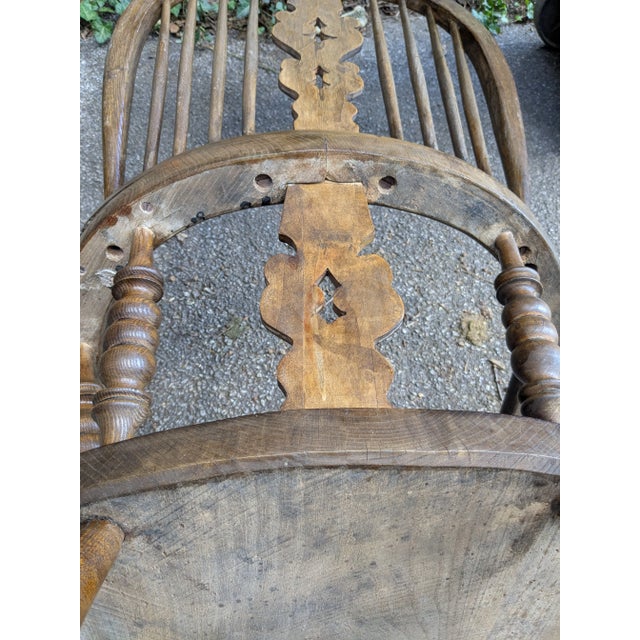 19th Century Antique Windsor Rocking Chair For Sale - Image 9 of 11