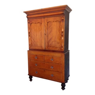 Antique American Pine Armoire For Sale