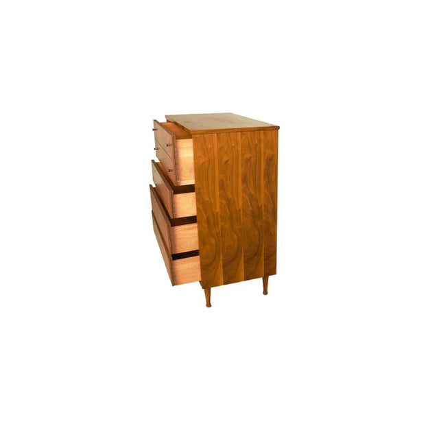 Wood 1960s Mid-Century Modern Tall Walnut Dresser For Sale - Image 7 of 9