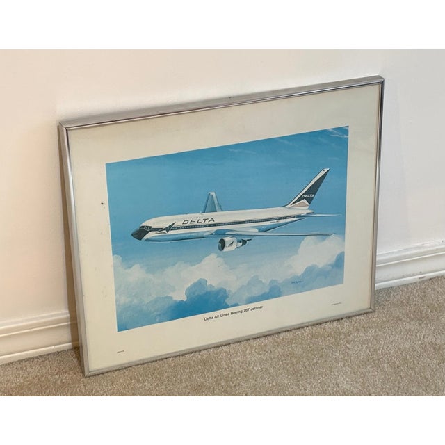 1970s-80s Delta Plane Poster Framed Print For Sale - Image 4 of 4