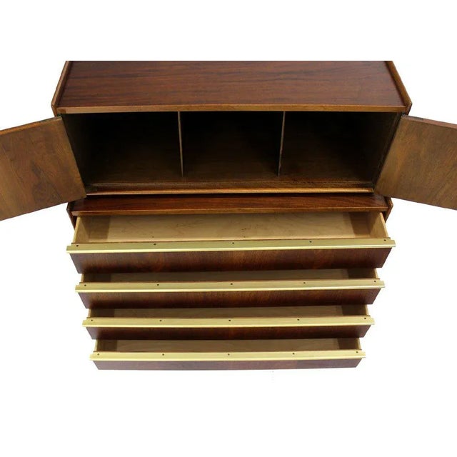 Edmond J. Spence 1950s Vintage Edmond Spence Walnut High Chest For Sale - Image 4 of 10