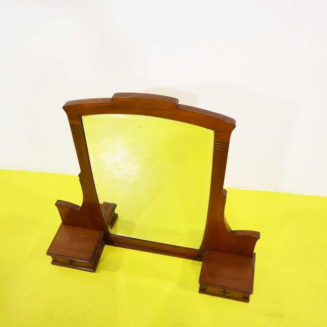 Wooden Polished Mirror with Side Drawers For Sale - Image 11 of 11