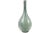 Large 10 inch bulbous gourd shape vintage ceramic vase in a pale celadon jade sage green crackle glaze over a terracotta...