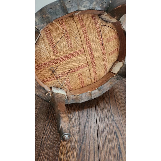 Early 20th Century Vintage Floral Needlepoint Footstool For Sale - Image 11 of 12