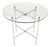 Italian Chrome & Brass X Base Round 36" Diameter Top Gueridon Breakfast Table For Sale