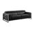 Casa Milano Giorgio Black Italian Leather 3-Piece Sofa Set For Sale - Image 4 of 5