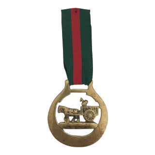 Antique Brass Horse Parade Decorative Medal For Sale