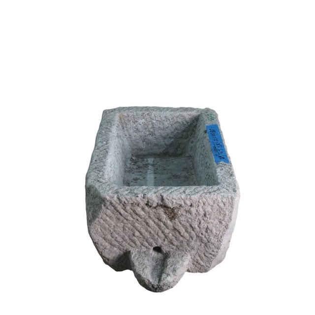 Antique Long Hand Chiseled Stone Trough For Sale - Image 4 of 6