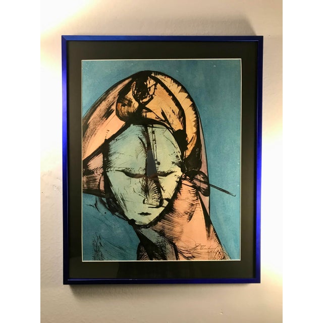 Paint Mid-Century 1965 Watercolor and Ink Painting Signed by the Artist and Dated For Sale - Image 7 of 7