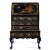 This incomparable slant-front chinoiserie black lacquer secretary desk depicts a serene, traditional Asian motif from head...
